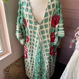 Boho Peacock Chenille Kimono Duster