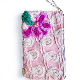 Vintage Repurposed Floral Fabric Clutch Handbag