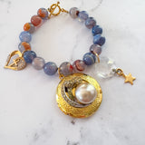 Locket Charm Bracelet with Gemstones