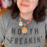 Colorful Locket Statement Necklac