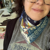 Western Boho Repurposed Shabby Chic Vintage Bandana Head Scarf