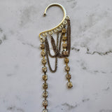Statement Upcycled Vintage Silver Rhinestone  Ear Cuff