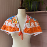 Boho Repurposed Vintage Shawl Scarf Collar