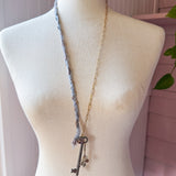 Boho Skeleton Key Chicken Charm Necklace