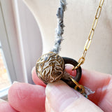 Boho Skeleton Key Heron Charm Necklace