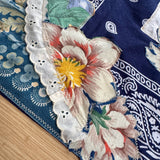 One of a Kind Vintage Patchwork Bandana Scarf | Shabby Chic Head Scarf | Upcycled Boho Neckerchief