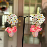 Floral  Whimsical Dangle Earrings