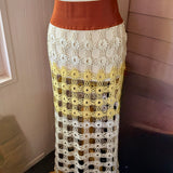Handmade Crochet Skirt| Festival Maxi Skirt| Boho Layering Skirt