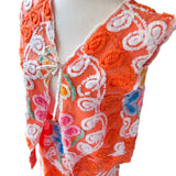 Boho Floral Chenille Vest