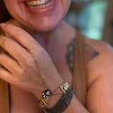 Vintage Watch Band Hand Chain Bracelet – Unique Upcycled Jewelry for Boho Style