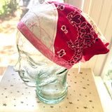 One of a Kind Vintage Patchwork Bandana Scarf | Shabby Chic Head Scarf | Upcycled Boho Neckerchief