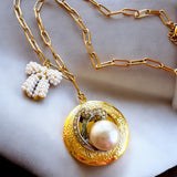 OOAK Gold Locket Charm Necklace