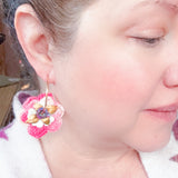 Pansy Repurposed Vintage Earrings