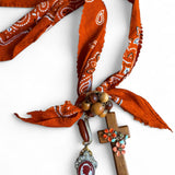 OOAK Boho Bandana Charm Necklace