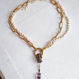 Angel Pendant Pearl Layered Necklace