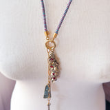 Boho Skeleton Key Lariat Charm Necklace