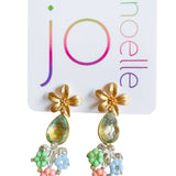 Whimsical Floral Pastel Dangle Gemstone Earrings
