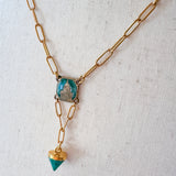 Repurposed Vintage French Invalide Charm Gemstone Necklace