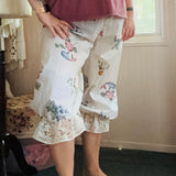 Boho Floral Cropped Bloomers, Lounge Pants