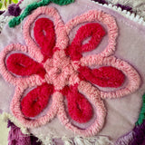 Purple Floral Vintage Chenille Patchwork Scarf