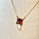 Paris Charm Necklace, Repurposed Vintage French Charm Pendant Necklace