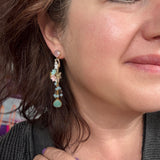 Whimsical Floral Pastel Dangle Gemstone Earrings