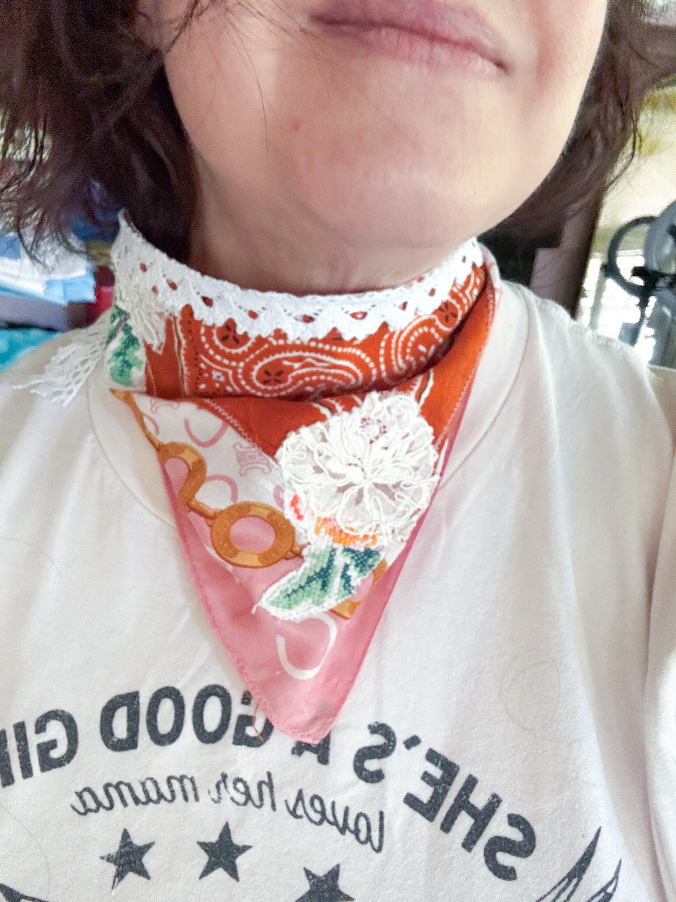 Sustainable Boho Repurposed Vintage Bandana Head Scarf