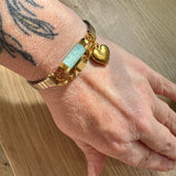 Gemstone Charm Watch Band Bracelet – Unique Upcycled Jewelry for Boho Style