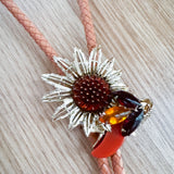 OOAK Bolo Flower Charm Necklace