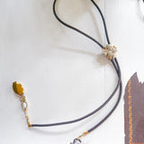 OOAK Bolo Rosebud Charm Necklace