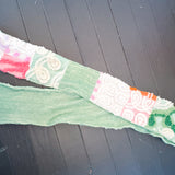 Repurposed Vintage Chenille Multi Colored Patchwork Scarf