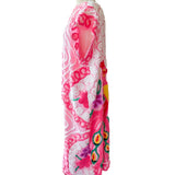 Boho Pink Peacock Chenille Boho Kimono Duster