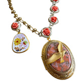 Colorful Locket Statement Necklac