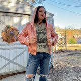 Little Red Riding Hood Pink Satin Jacket with Hood