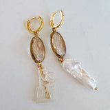 Gold and Pearl Upcycled Vintage Hoop Earrings
