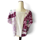 Boho Short Sleeve Floral Upcycled Chenille Cardigan