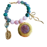 Locket Charm Bracelet with Gemstones