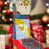 Repurposed Vintage Quilt Patchwork Stocking