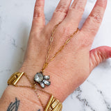 Vintage Watch Band Hand Chain Bracelet – Unique Upcycled Jewelry for Boho Style