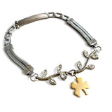 Four Leaf Clover Charm Watch Band Bracelet | Mixed Metal Bracelet