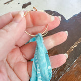 Repurposed Vintage Bandana Fringe Hoop Earrings