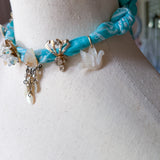 Bandana Pearl Charm Necklace/Wrap Bracelet One of a Kind