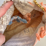 Vintage Orange and Peach Repurposed MCM Floral Fabric Handbag