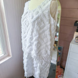 White Fringe Tank Top