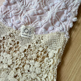 Repurposed Vintage Fabric And Lace Market Top- Handle Handbag