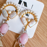 Whimsical Upcycled Vintage Pearl Dangle Earrings