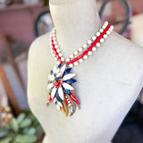 Americana Repurposed Vintage Necklace