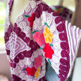 Boho Purple Peacock Chenille Boho Kimono