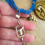 OOAK Boho Horse Locket Western Bandana Charm Necklace