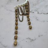 Statement Upcycled Vintage Silver Rhinestone  Ear Cuff